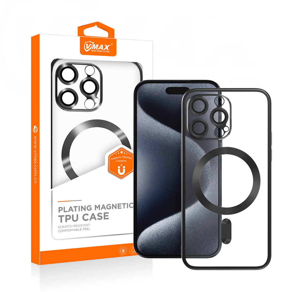 Vmax nak�adka Electroplating Mag TPU czarny Apple iPhone 14 Pro / 2