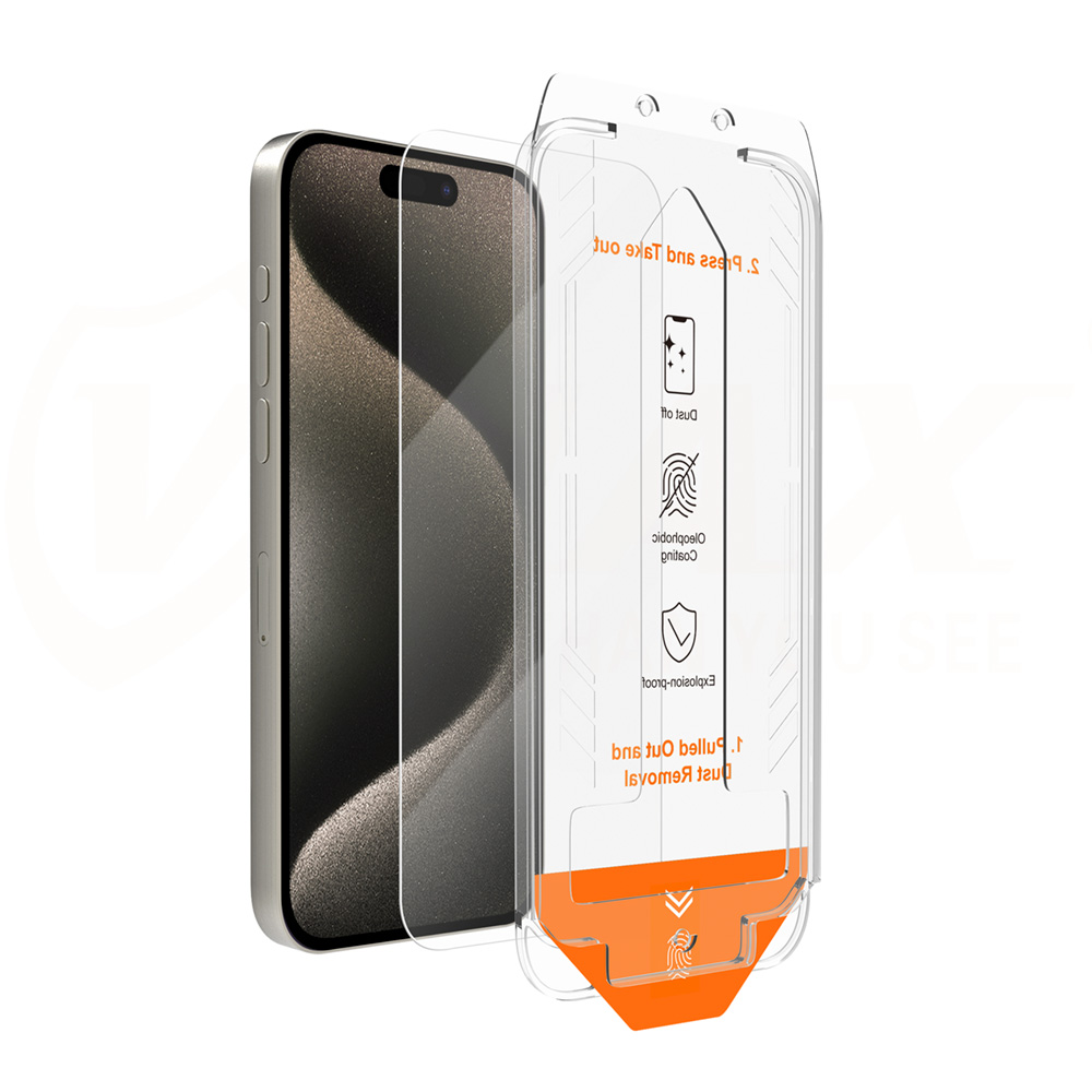 Vmax szk�o hartowane easy install 2,5D Normal Glass Apple iPhone 15 Pro