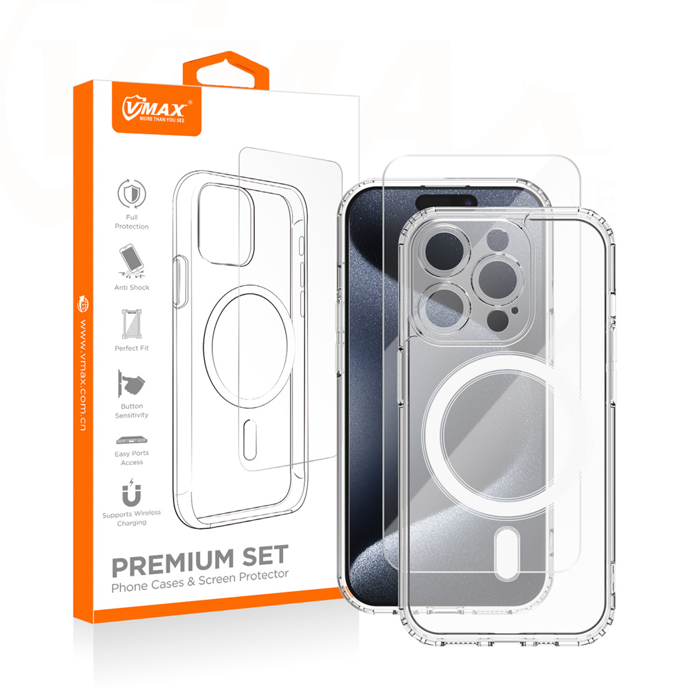 Vmax zestaw nakadka Mag + szko 2,5D premium Apple iPhone 15 Pro Max / 2