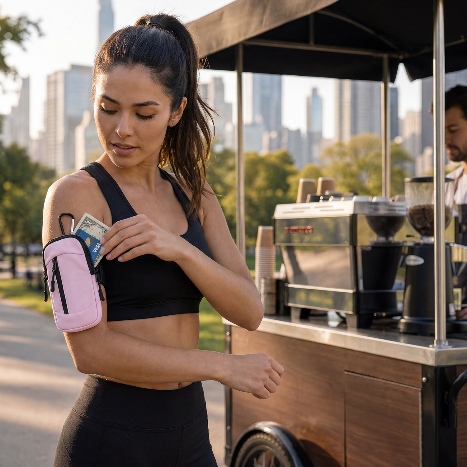 Wielofunkcyjna torebka sportowa 2in1 różowa myPhone Hammer 4 Plus / 8 Wielofunkcyjna torebka sportowa 2in1 różowa myPhone Hammer 4 Plus / 8