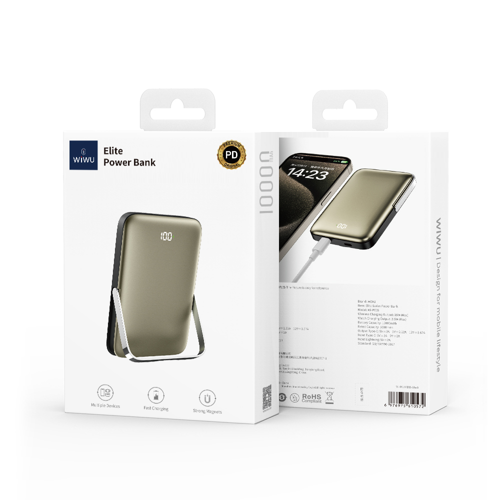 WIWU 3 w 1 Elite Power Bank Wi-P018 10000 mAh bia�y / 6