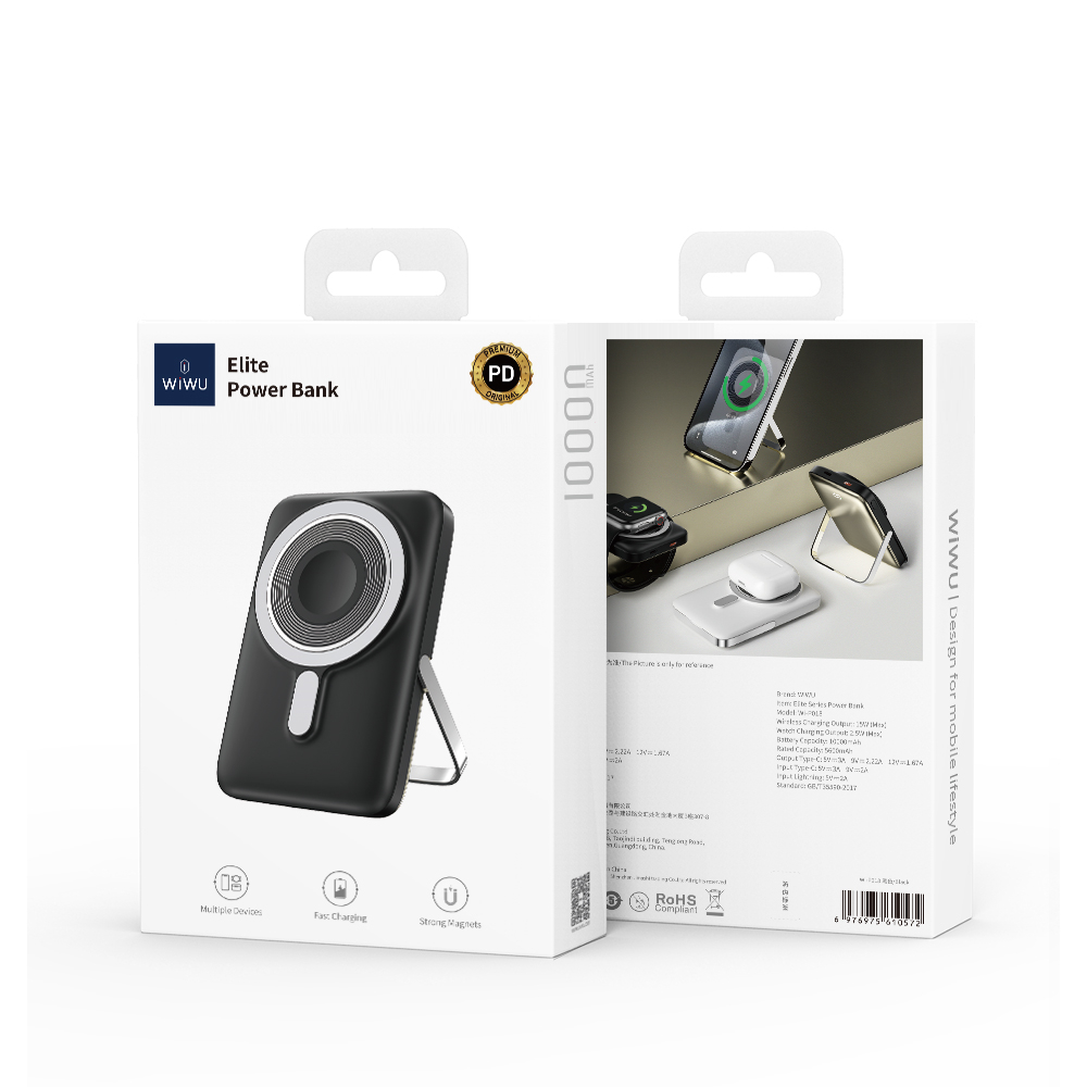 WIWU 3 w 1 Elite Power Bank Wi-P018 10000 mAh czarny / 6