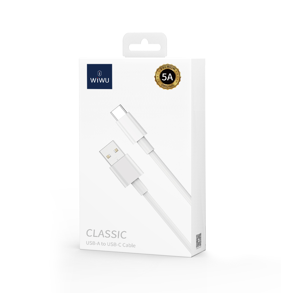 WIWU kabel C007 USB - USB-C 1,2 m 5A bia�y / 6