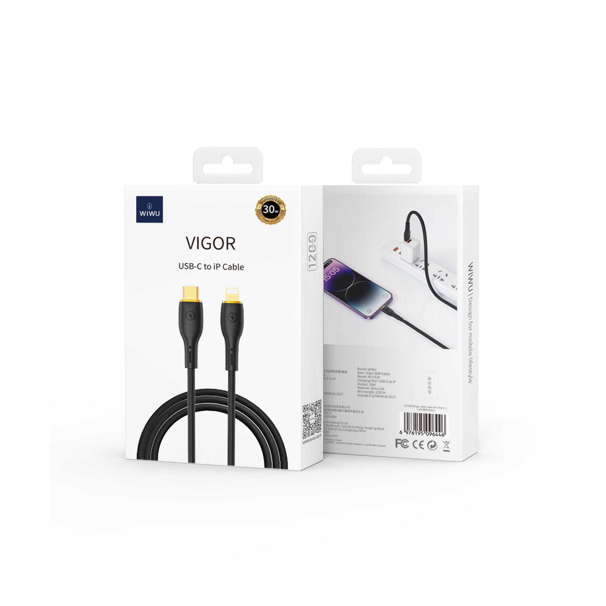 WIWU kabel YQ01 USB-C - Lightning 30W 1,2m czarny / 5