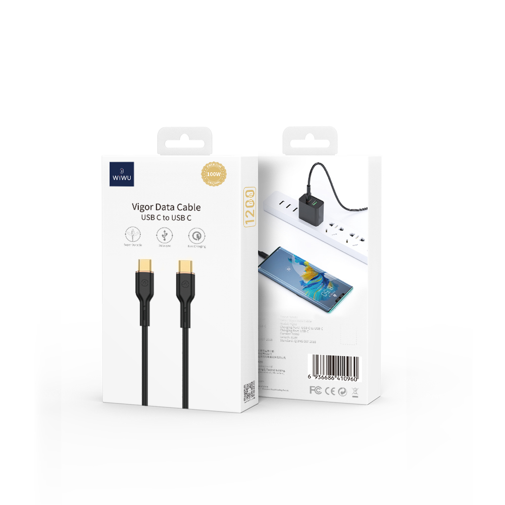WIWU kabel YQ02 USB-C - USB-C 100W 1,2m bia�y / 6