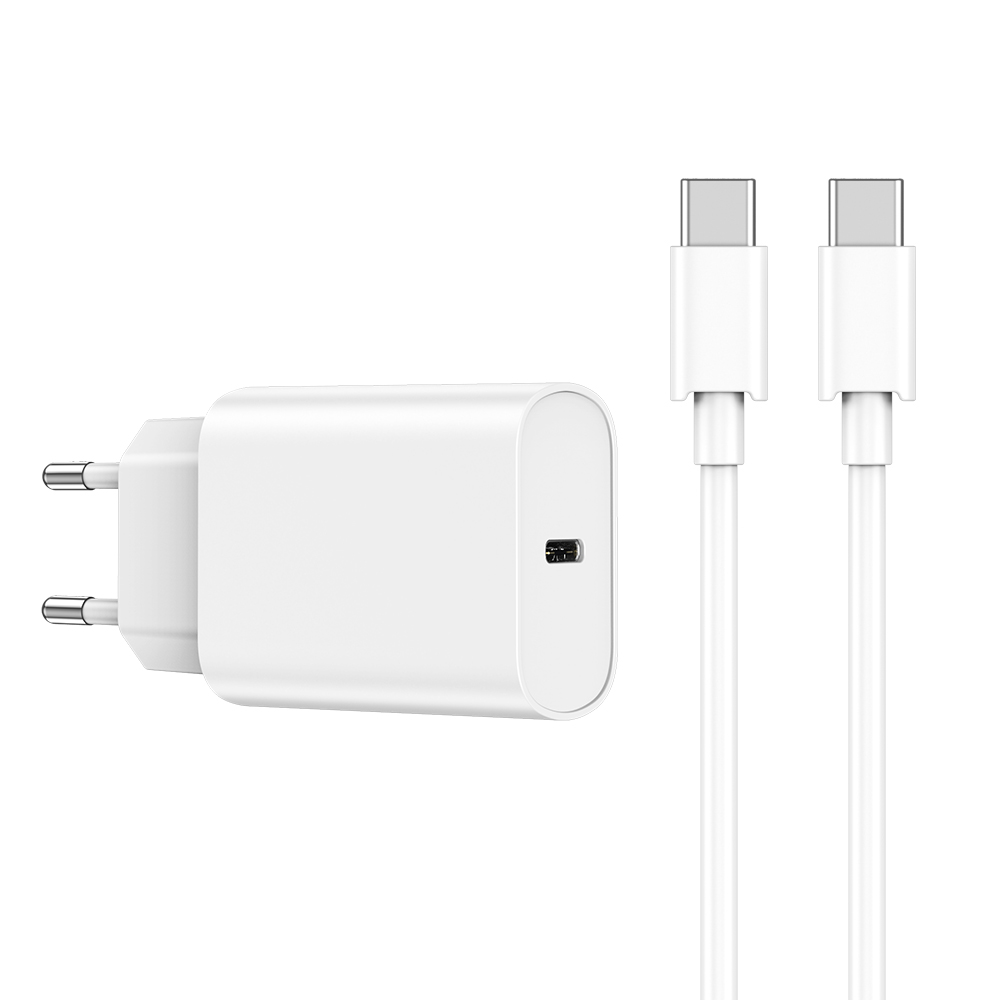WIWU �adowarka sieciowa Wi-U001 PD 20W 1x USB-C bia�a + kabel USB-C - USB-C