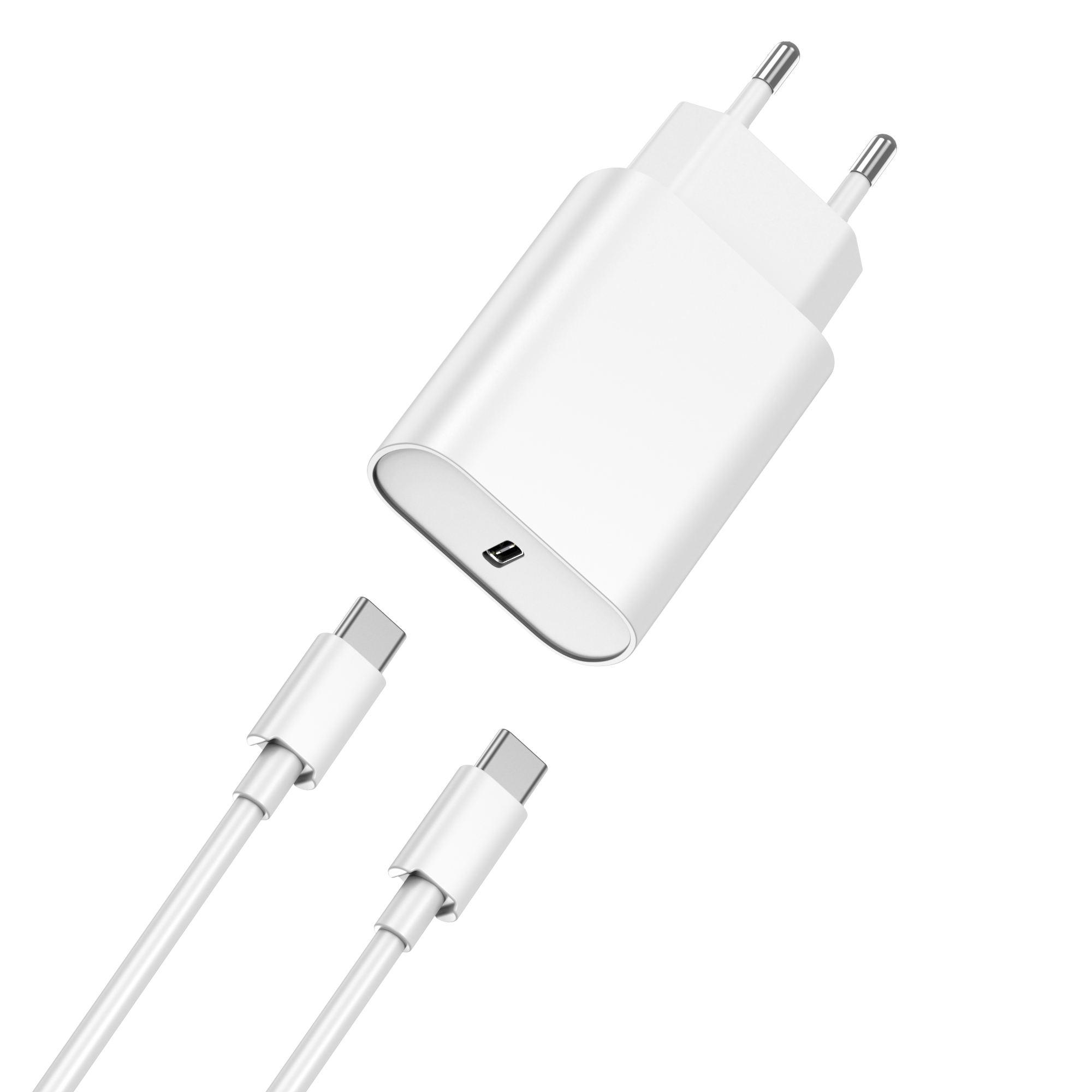 WIWU �adowarka sieciowa Wi-U001 PD 20W 1x USB-C bia�a + kabel USB-C - USB-C / 2