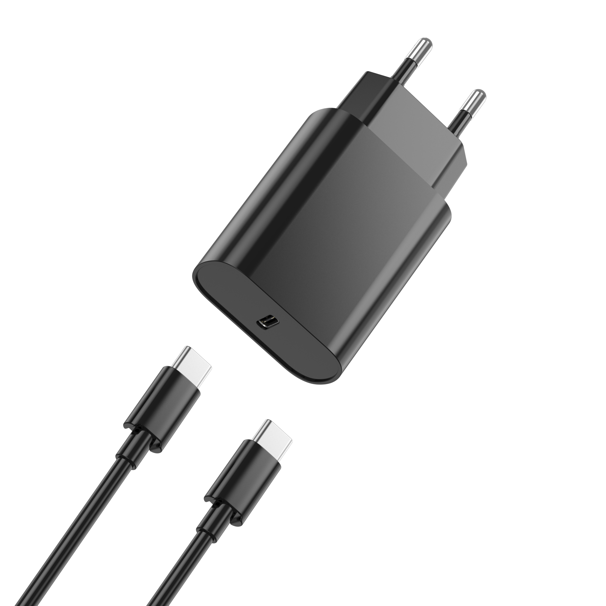 WIWU �adowarka sieciowa Wi-U001 PD 20W 1x USB-C czarna + kabel USB-C - USB-C / 2