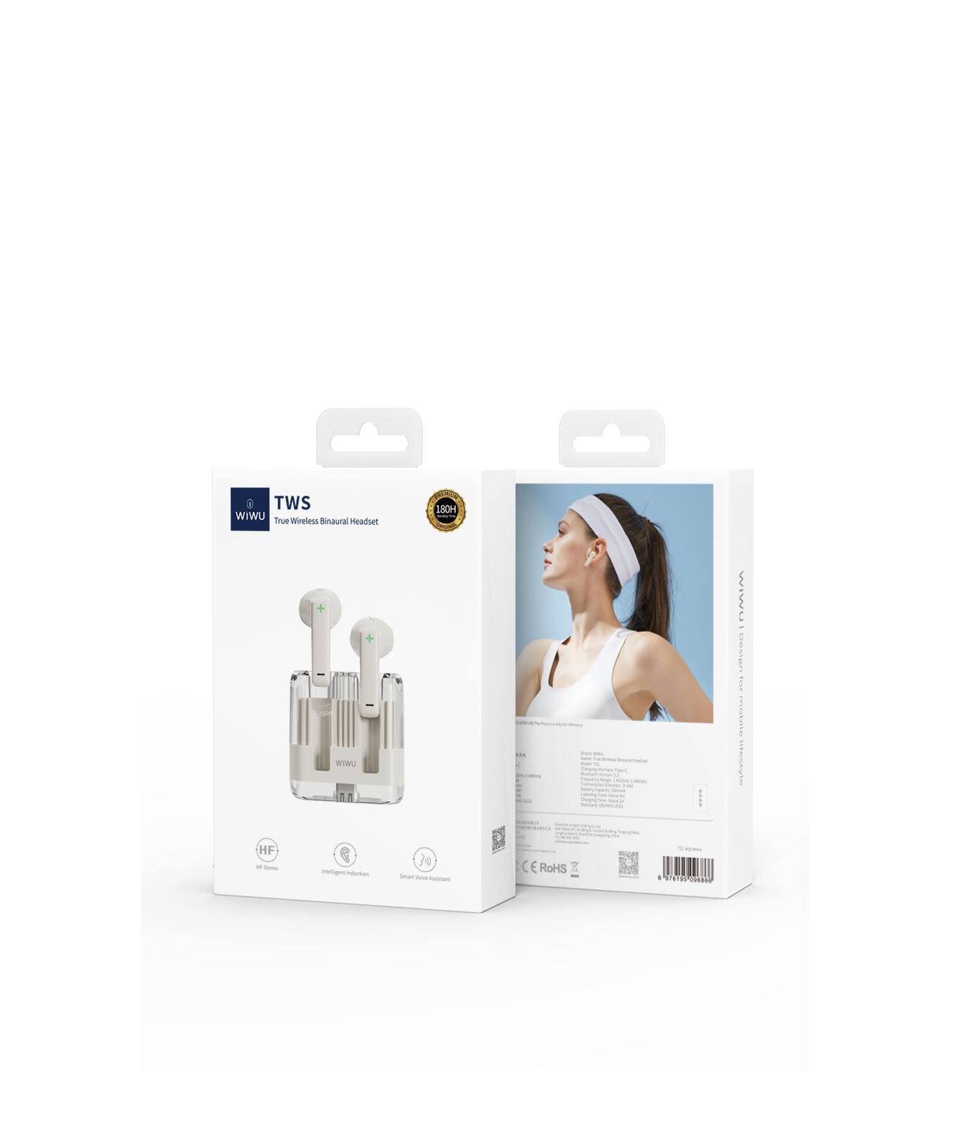 WIWU s�uchawki Bluetooth T21 TWS bia�e / 4