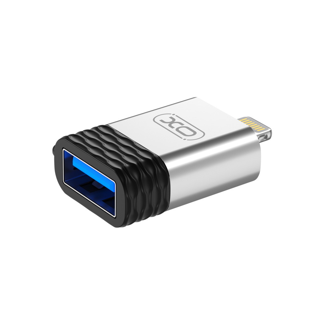 XO adapter NB186 USB - Lightning srebrny OTG / 2