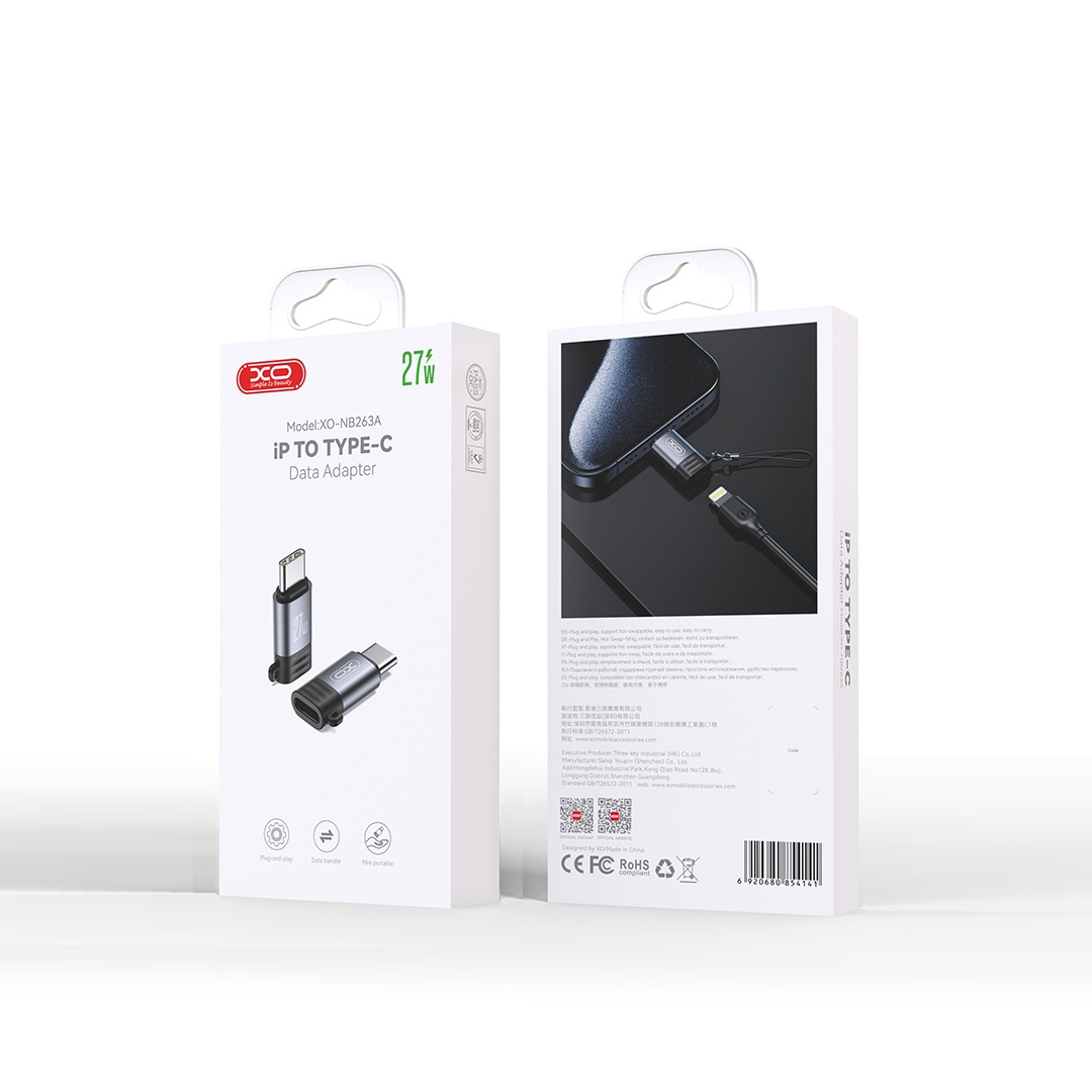 XO adapter NB263A Lightning - USB-C 27W czarny matowy / 4