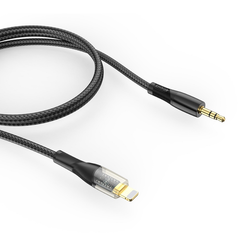 XO Clear kabel audio NB-R241A Lightning - jack 3,5mm 1,0 m czarny / 3