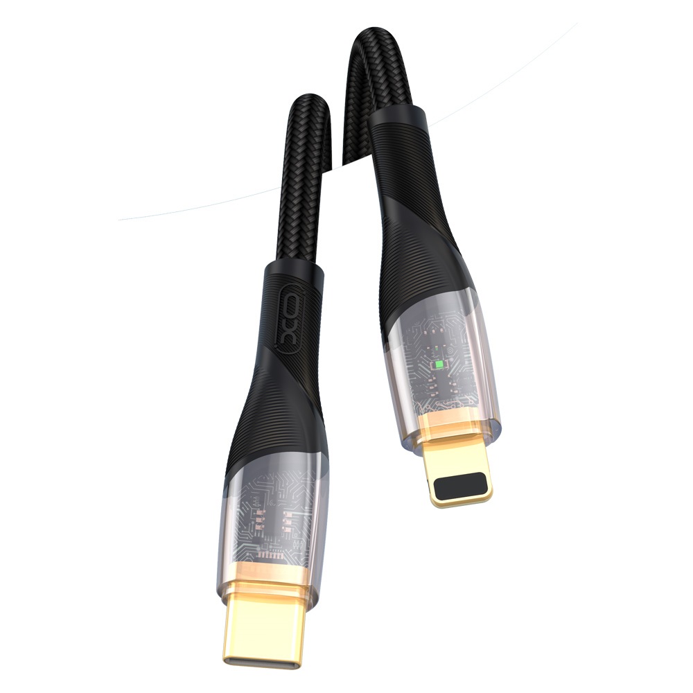 XO Clear kabel NB-Q223A USB-C - Lightning 1,0 m 27W czarny / 2