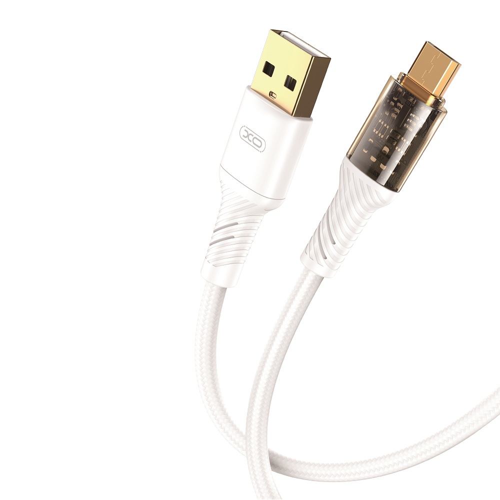 XO Clear kabel NB229 USB - microUSB 1,0 m 2,4A bia�y