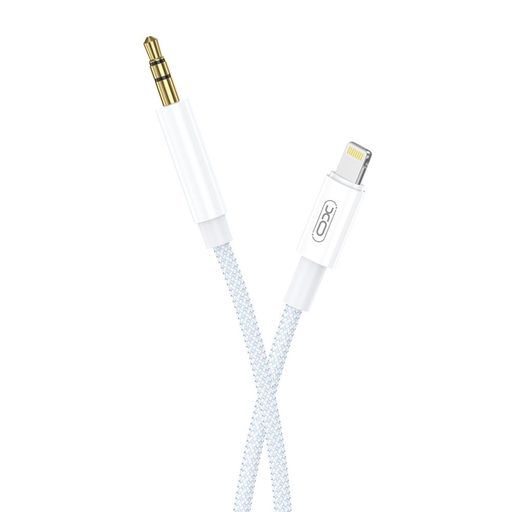 XO kabel audio NB-R211A Lightning - jack 3,5mm 1,0 m bia�o-niebieski