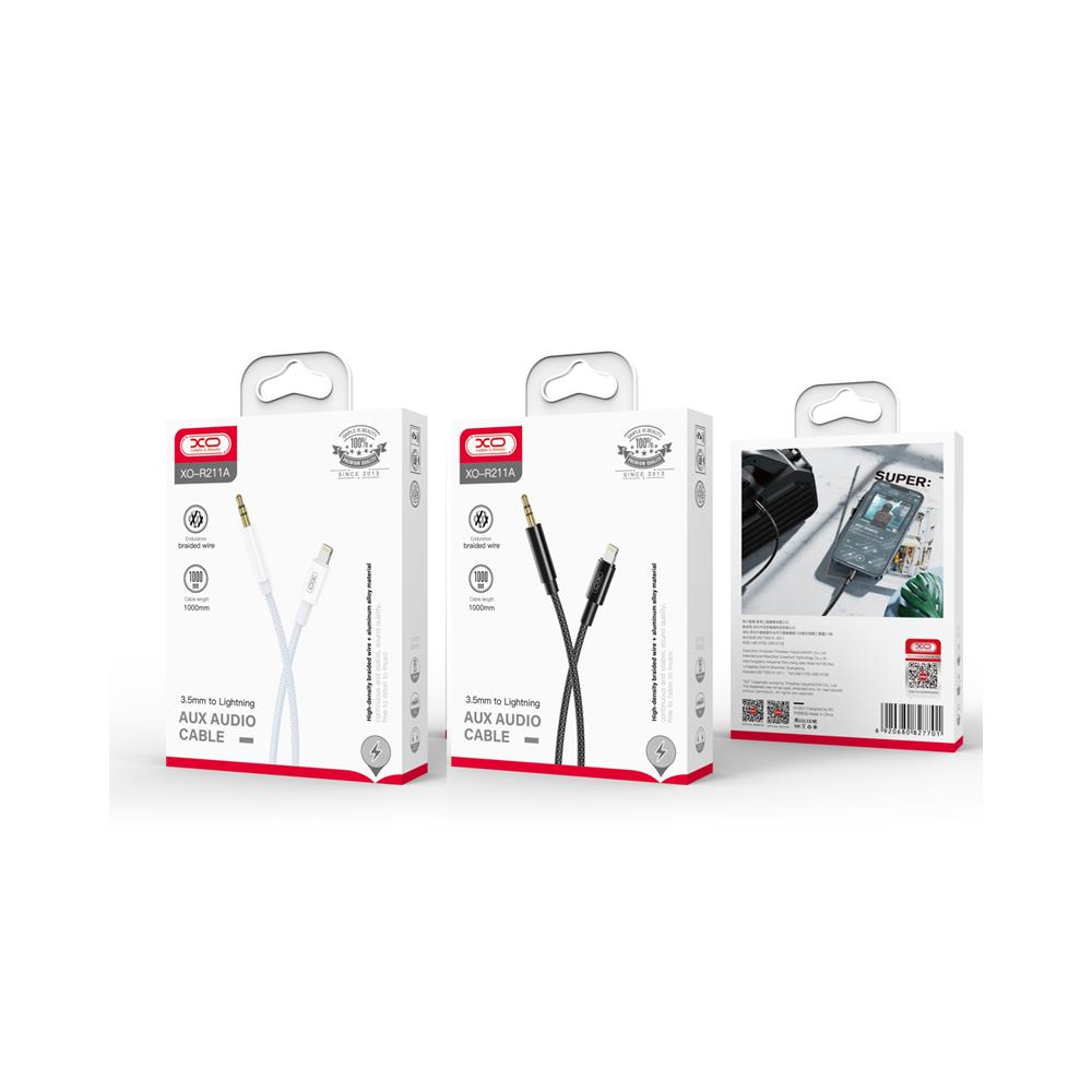 XO kabel audio NB-R211A Lightning - jack 3,5mm 1,0 m czarny / 2