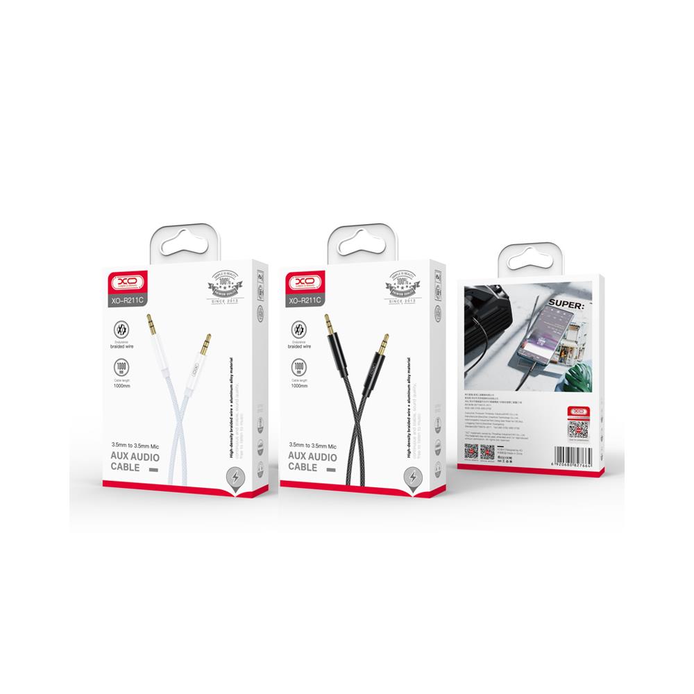 XO kabel audio NB-R211C jack 3,5mm - jack 3,5mm 1,0 m czarny / 2