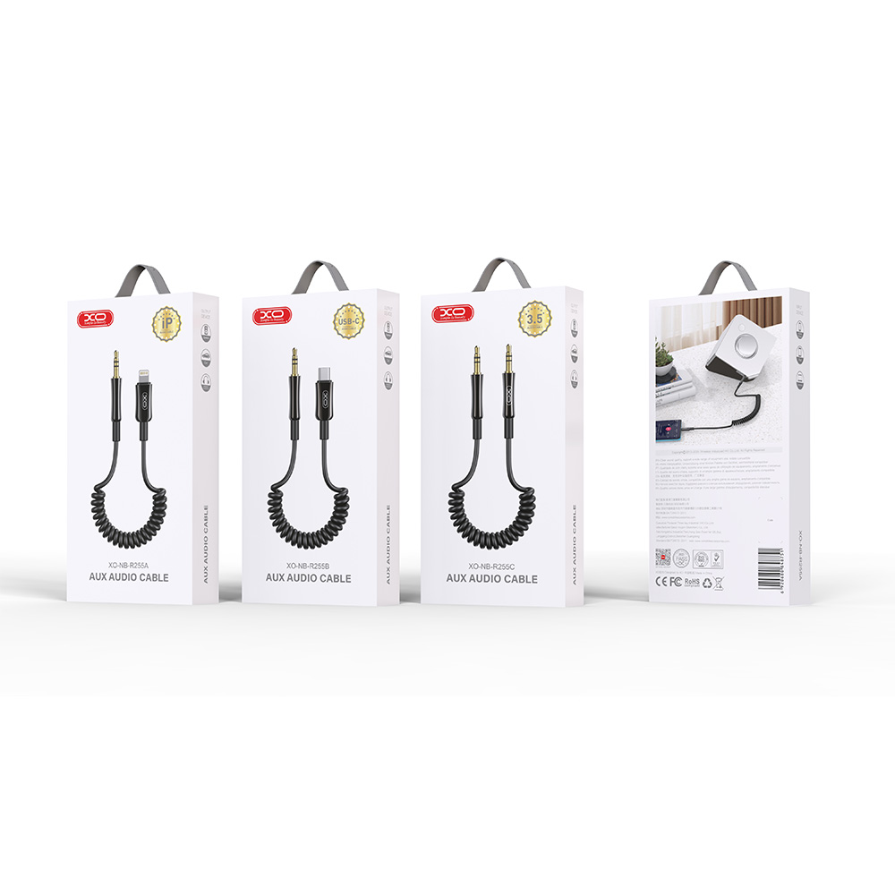 XO kabel audio NB-R255C jack 3,5mm - jack 3,5mm 1,0m czarny / 2