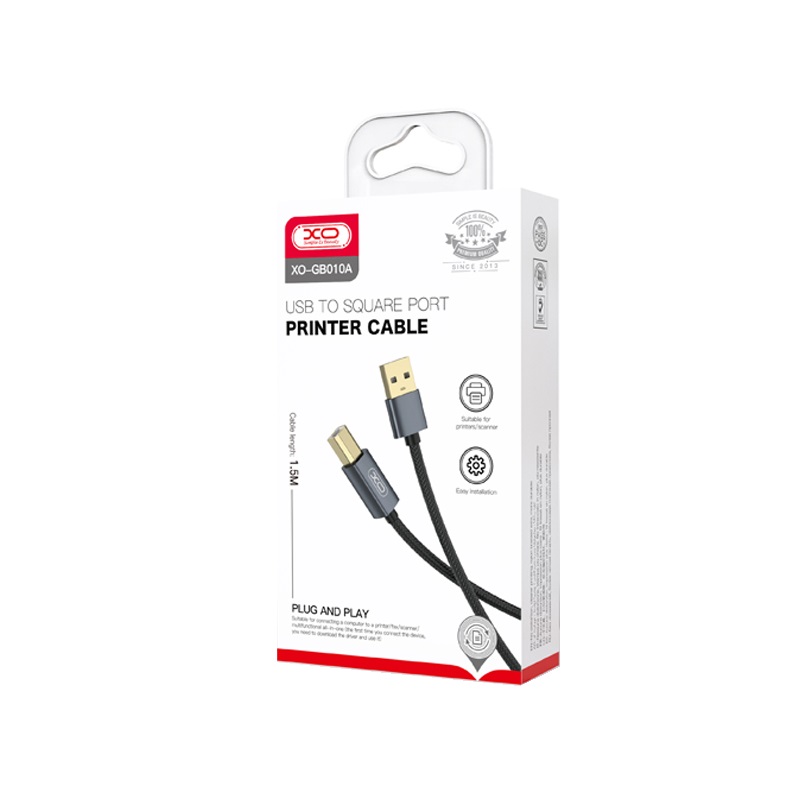XO kabel GB010A USB - USB-B 1,5 m czarny / 2