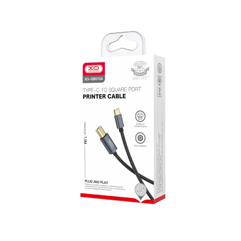 XO kabel GB010B USB-C - USB-B 1,5 m czarny / 4