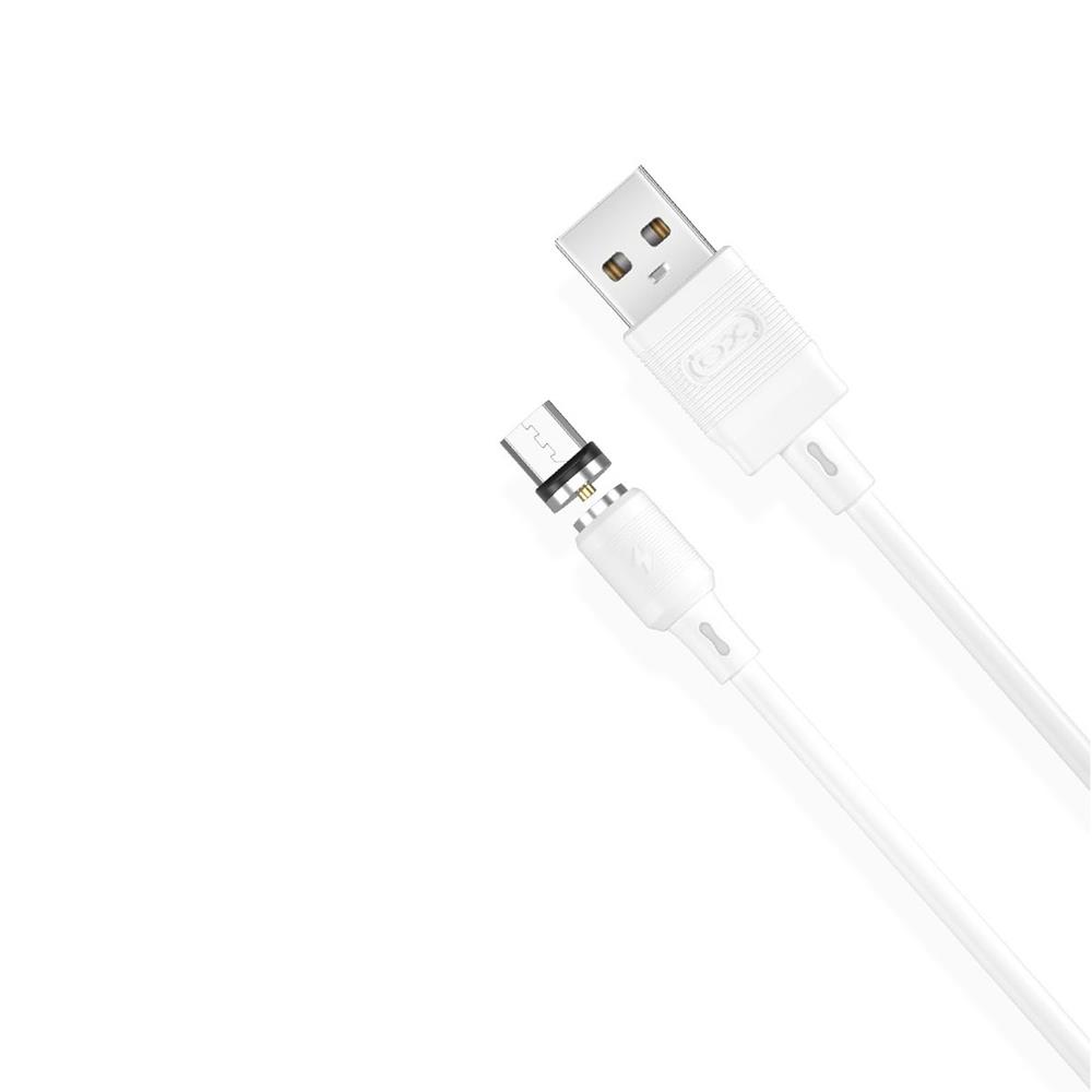 XO kabel magnetyczny NB187 USB - microUSB 1,0 m 2,1A bia�y