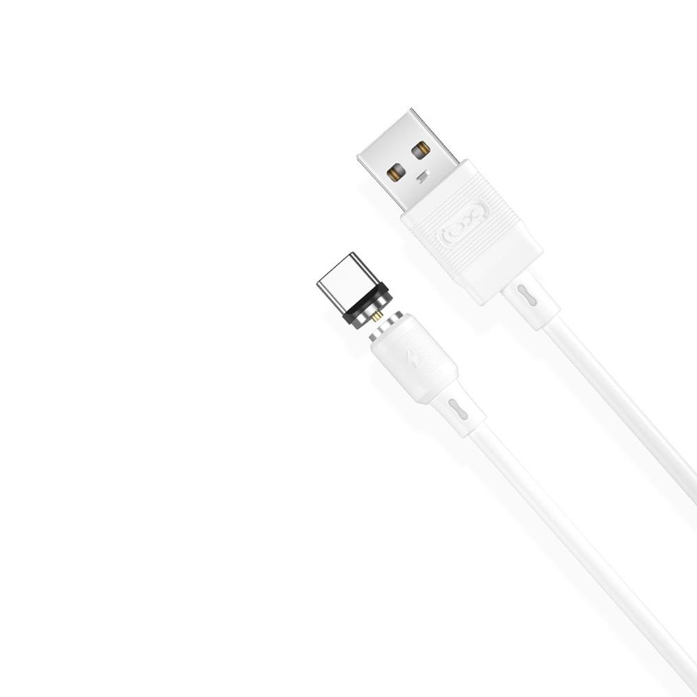 XO kabel magnetyczny NB187 USB - USB-C 1,0 m 2,1A bia�y