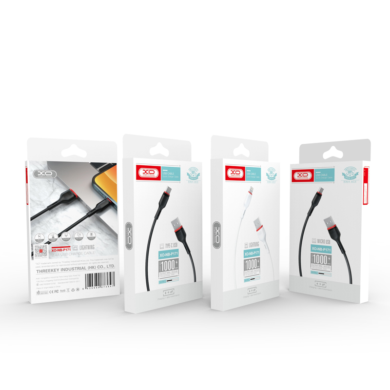 XO kabel NB-P171 USB - Lightning 1,0 m 2,4A czarny / 2