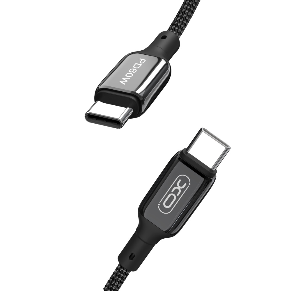 XO kabel NB-Q180B USB-C - USB-C 1,0m 60W czarny / 2