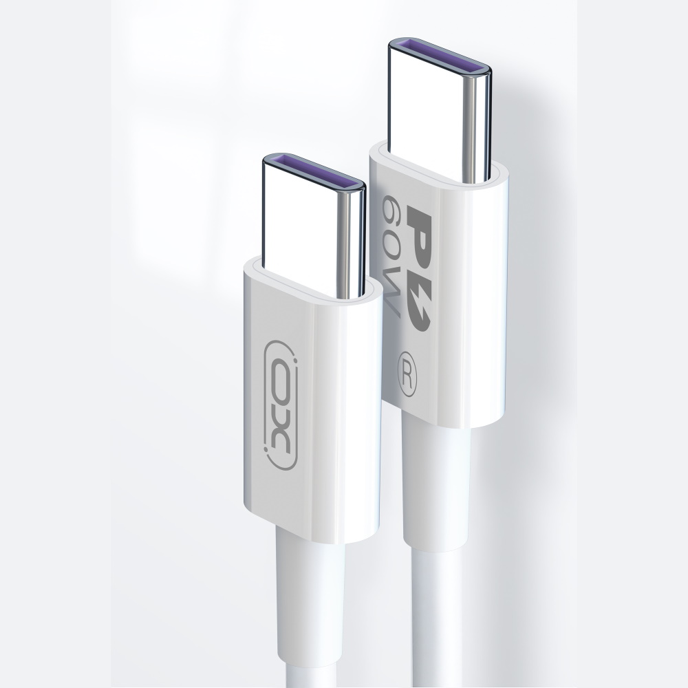 XO kabel NB-Q190A USB-C - USB-C 1,0m 60W bia�y / 2