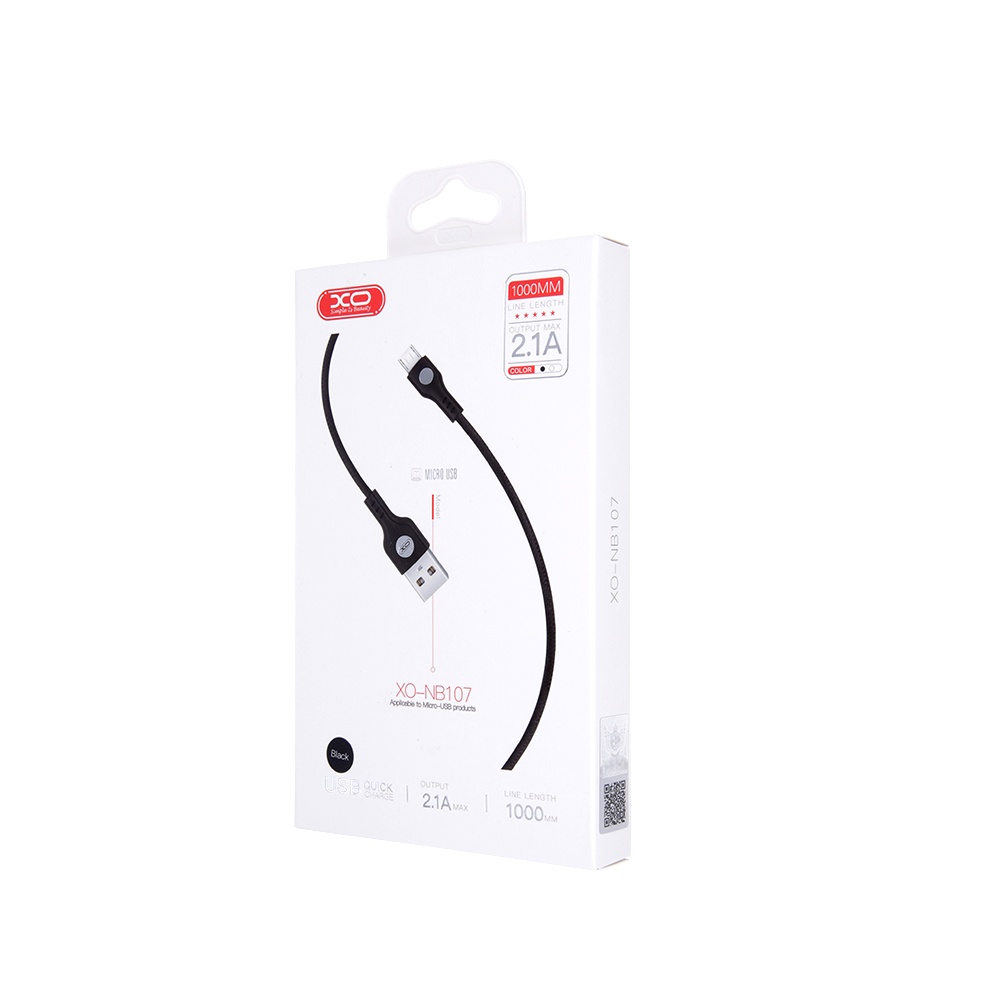 XO Kabel NB107 micro czarny 2,1A 1m / 2