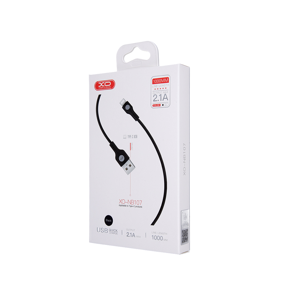 XO Kabel NB107 typ-C czarny 2,1A 1m / 2