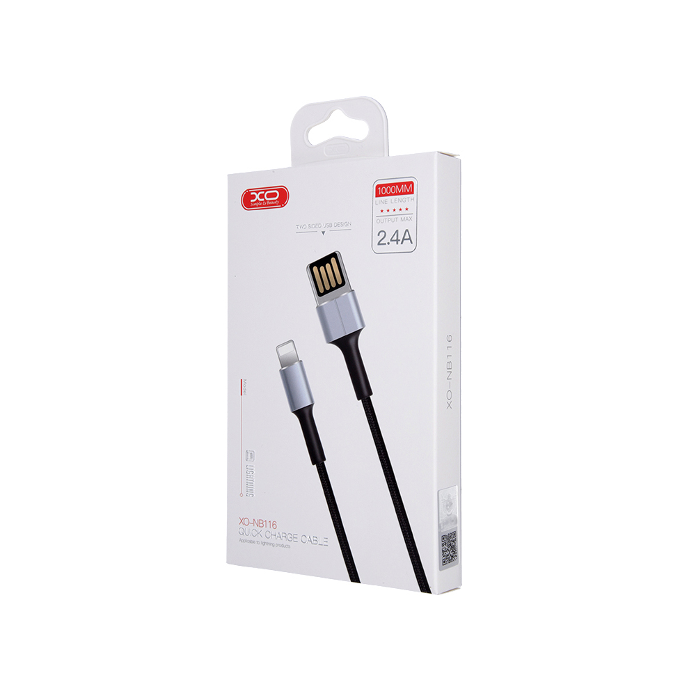 XO Kabel NB116 8-pin czarny 2,4A 1m / 2