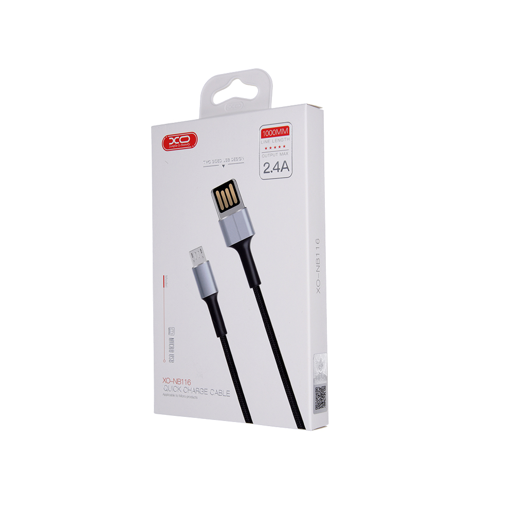 XO Kabel NB116 micro czarny 2,4A 1m / 2