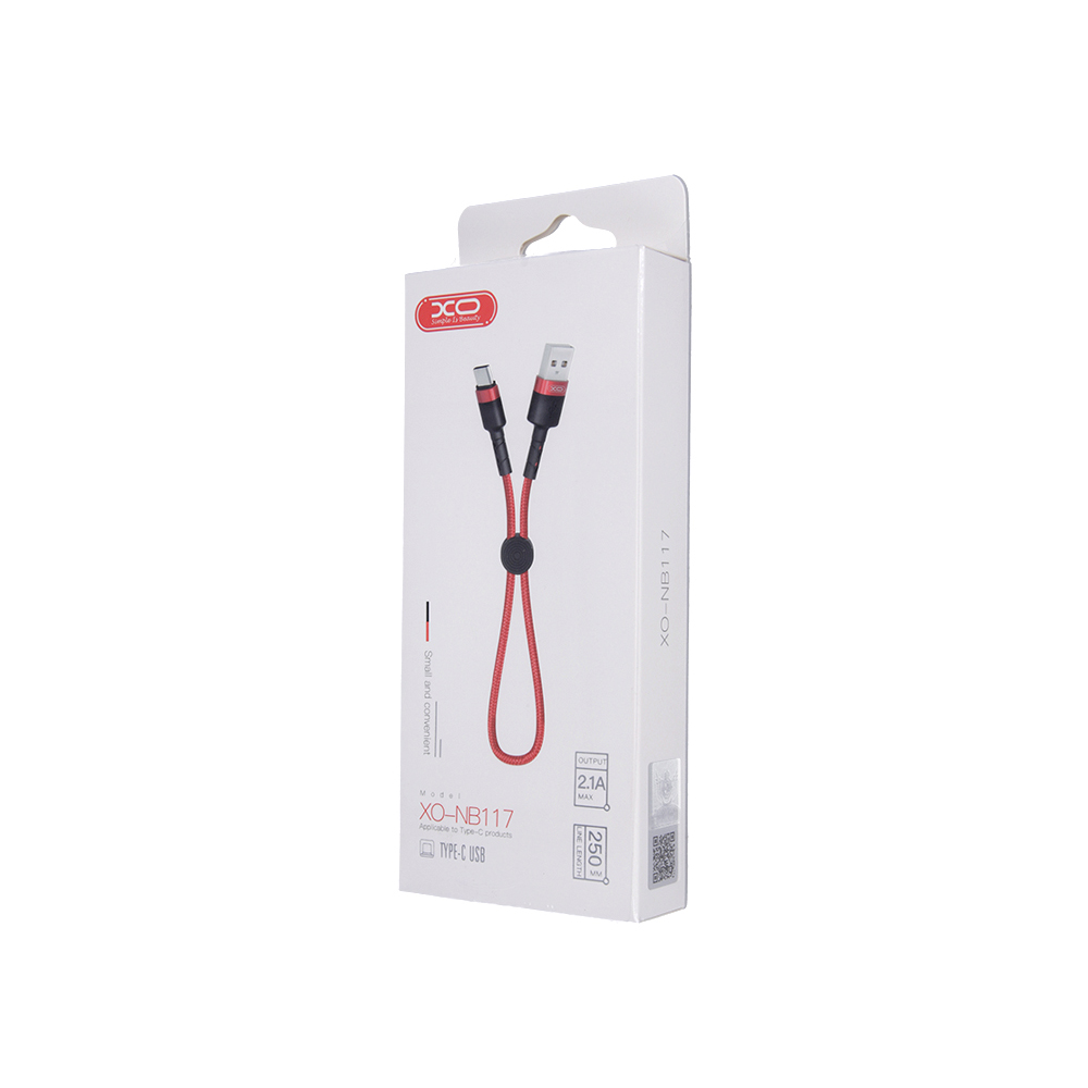 XO Kabel NB117 typ-C czerwony 2,1A 0,25m / 2