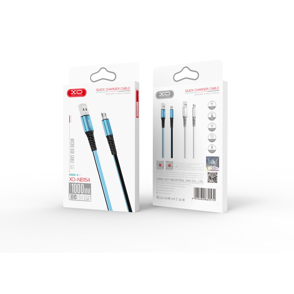 XO kabel NB154 USB - USB-C 1,0 m 2A niebieski / 3