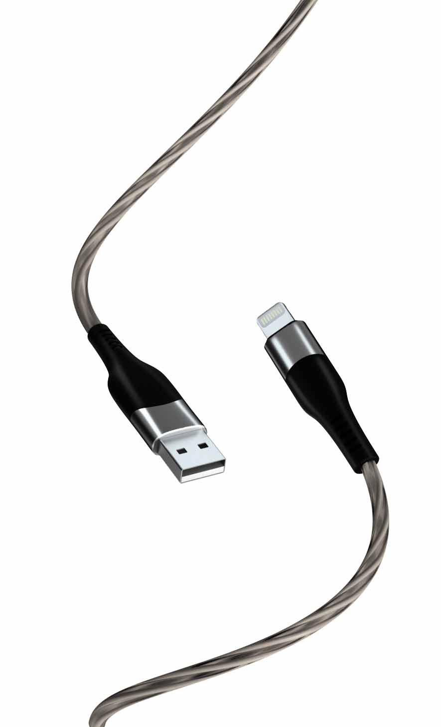 XO Kabel NB158 USB - Lightning 1,0 m 2,4A szary