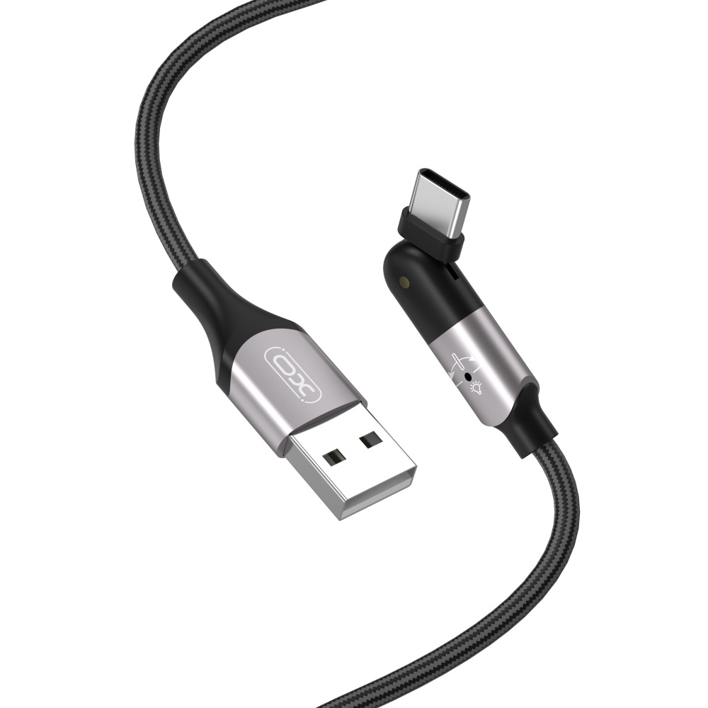 XO kabel NB176 USB - USB-C 2.4A 1,2m czarny ruchome z��cze