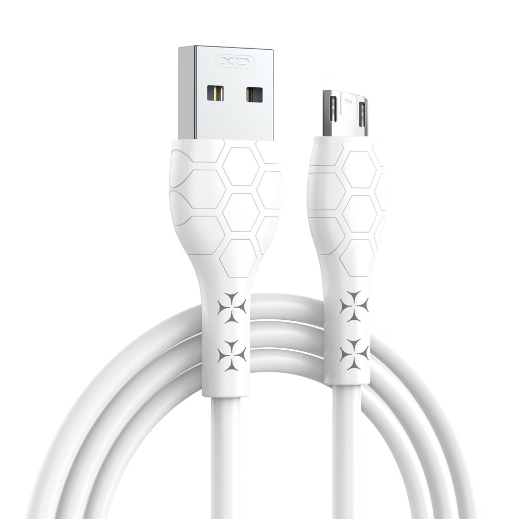 XO kabel NB240 USB - microUSB 1,0m 2,4A bia�y