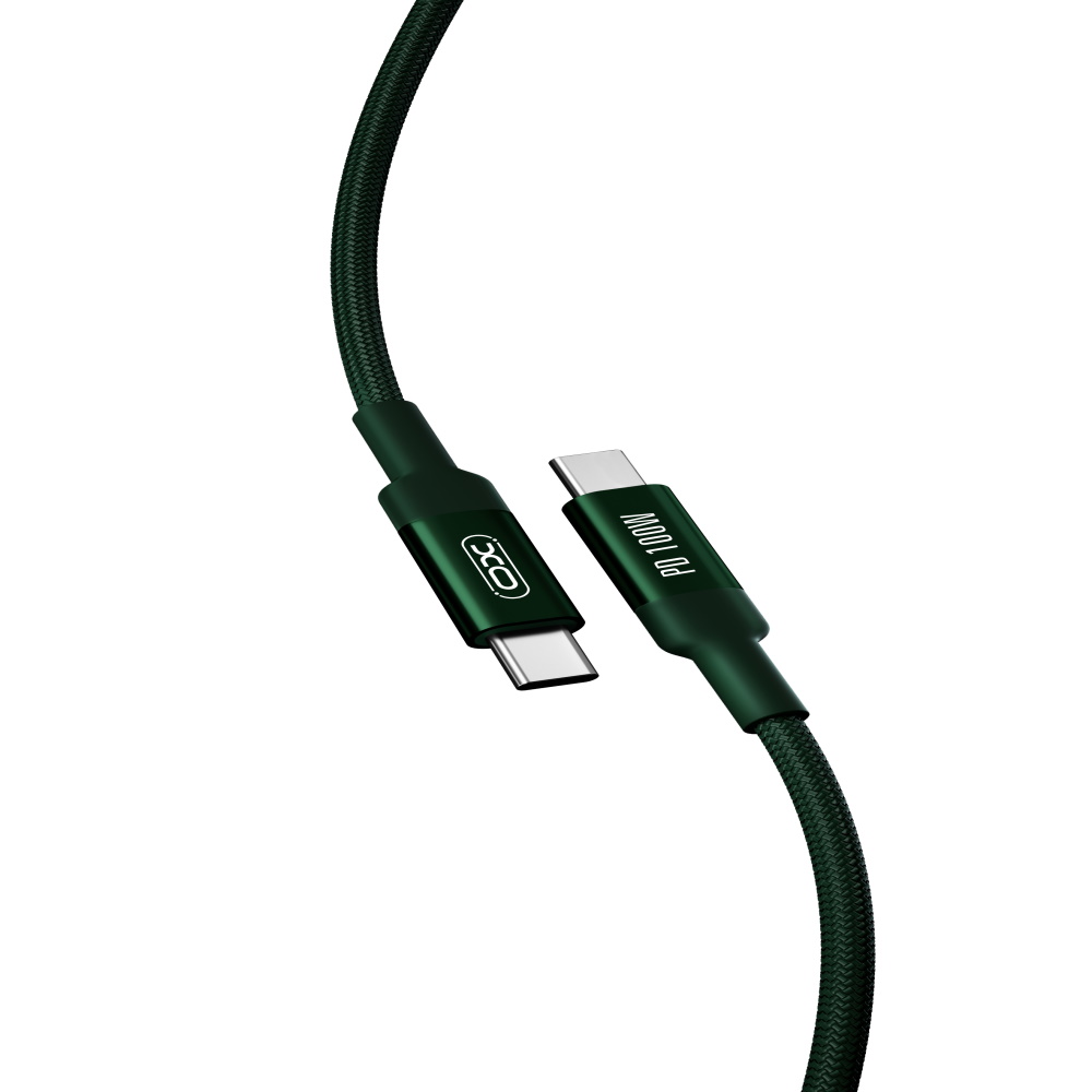 XO kabel PD NB-Q168 USB-C - USB-C 1,0 m 100W zielony