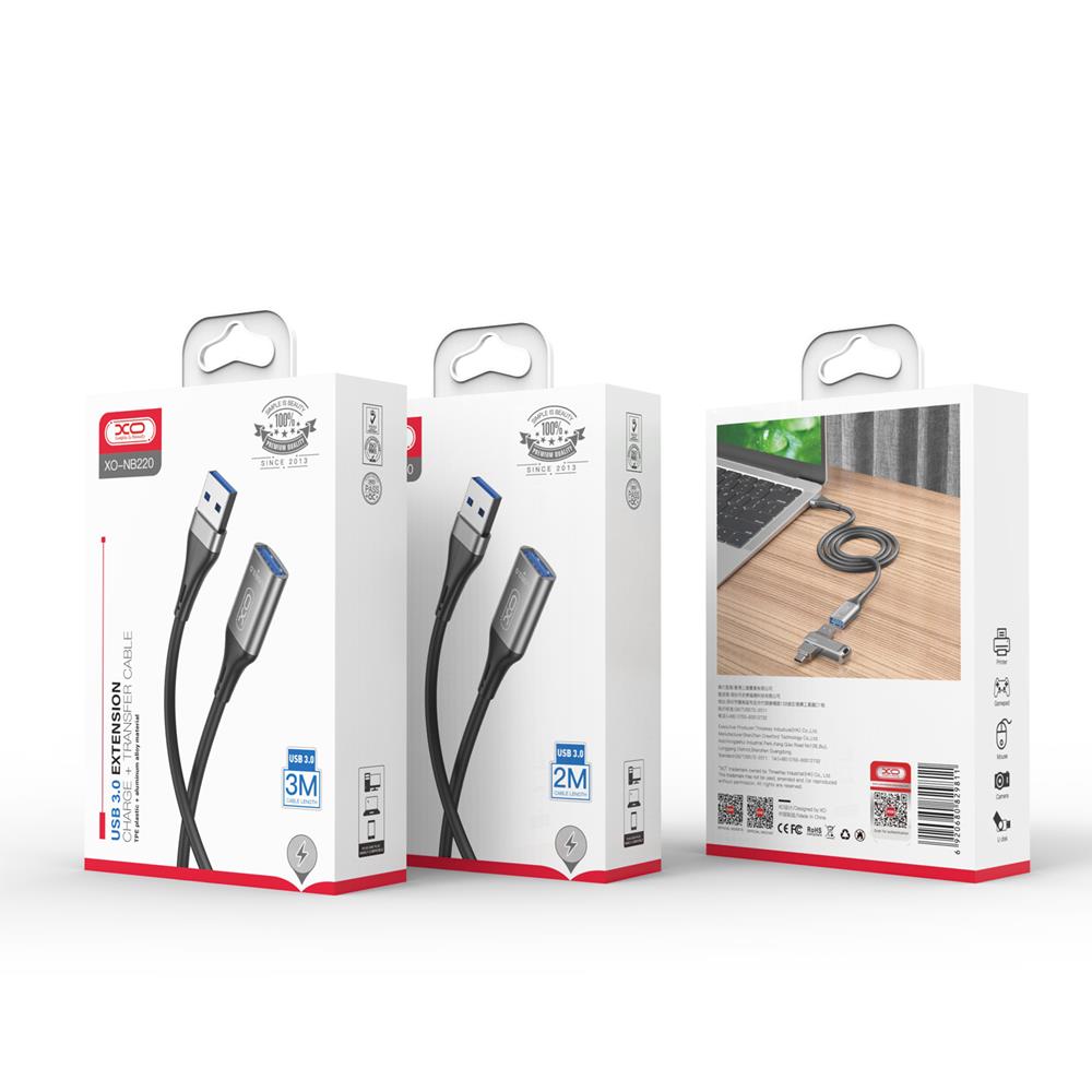 XO kabel przed�u�acz NB220 USB 3.0 czarny 2m / 4