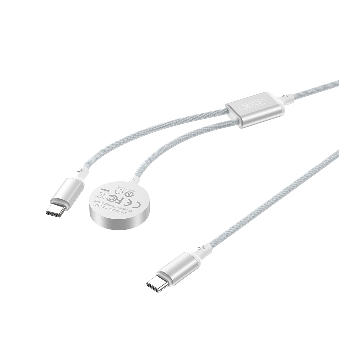 XO �adowarka bezprzewodowa indukcyjna CX030 bia�a do Apple Watch z kablem USB-C -USB-C / 2