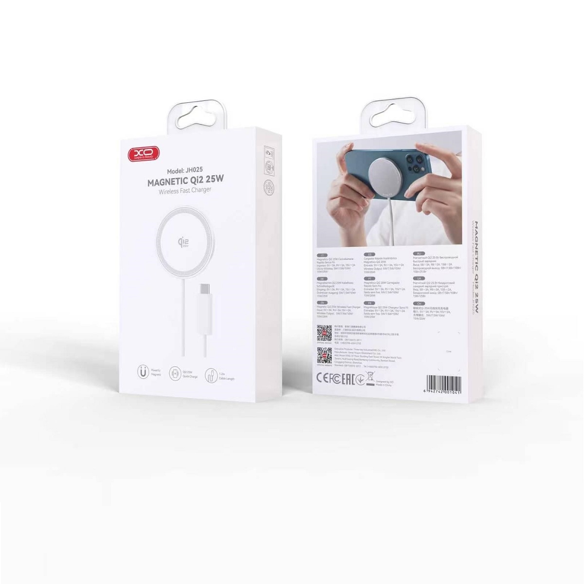 �adowarka bezprzewodowa indukcyjna QI2.2 XO JH025 magnetyczna 25W bia�a Motorola Edge 50 Fusion / 2