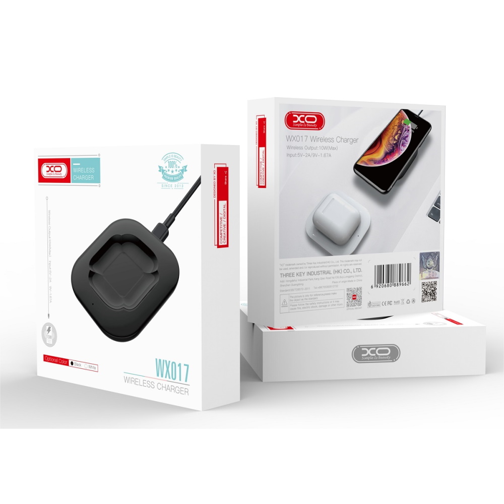 XO �adowarka indukcyjna WX017 do Airpods 2 - Airpods Pro czarna 10W / 2