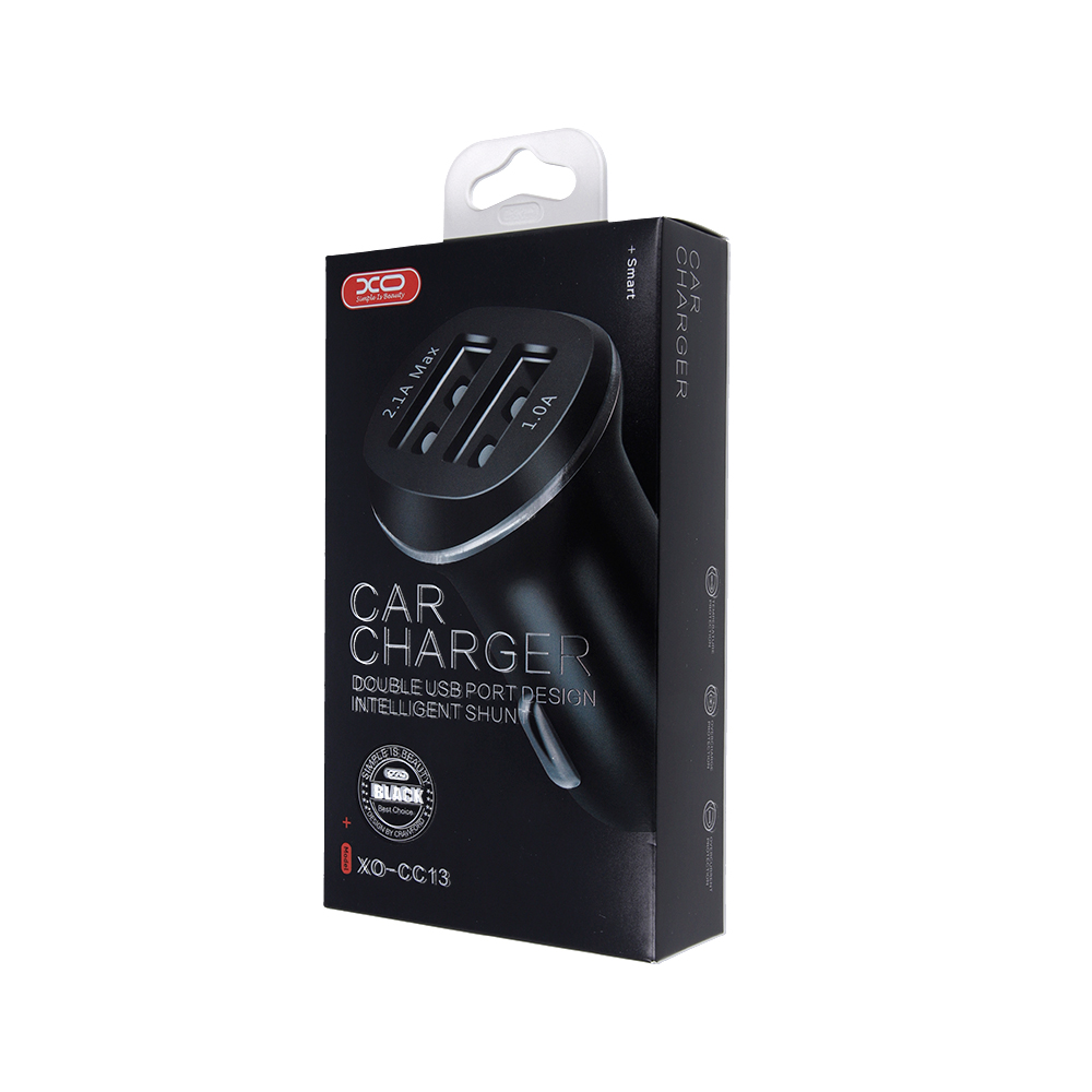 XO �adowarka samochodowa CC13 czarna 2USB 2,1A / 6