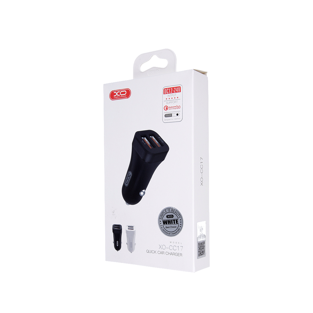 XO �adowarka samochodowa CC17 bia�a 2USB QC 3.0 / 4