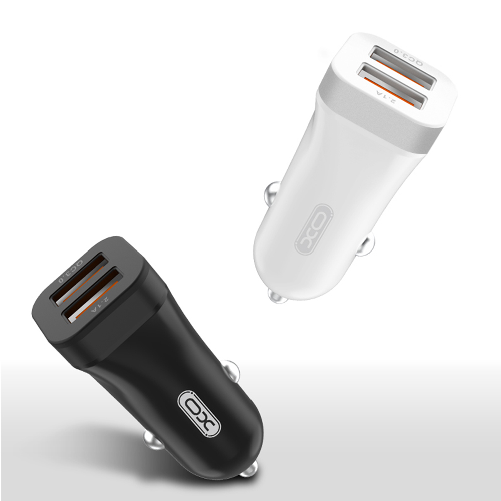 XO �adowarka samochodowa CC17 czarna 2USB QC 3.0 / 3