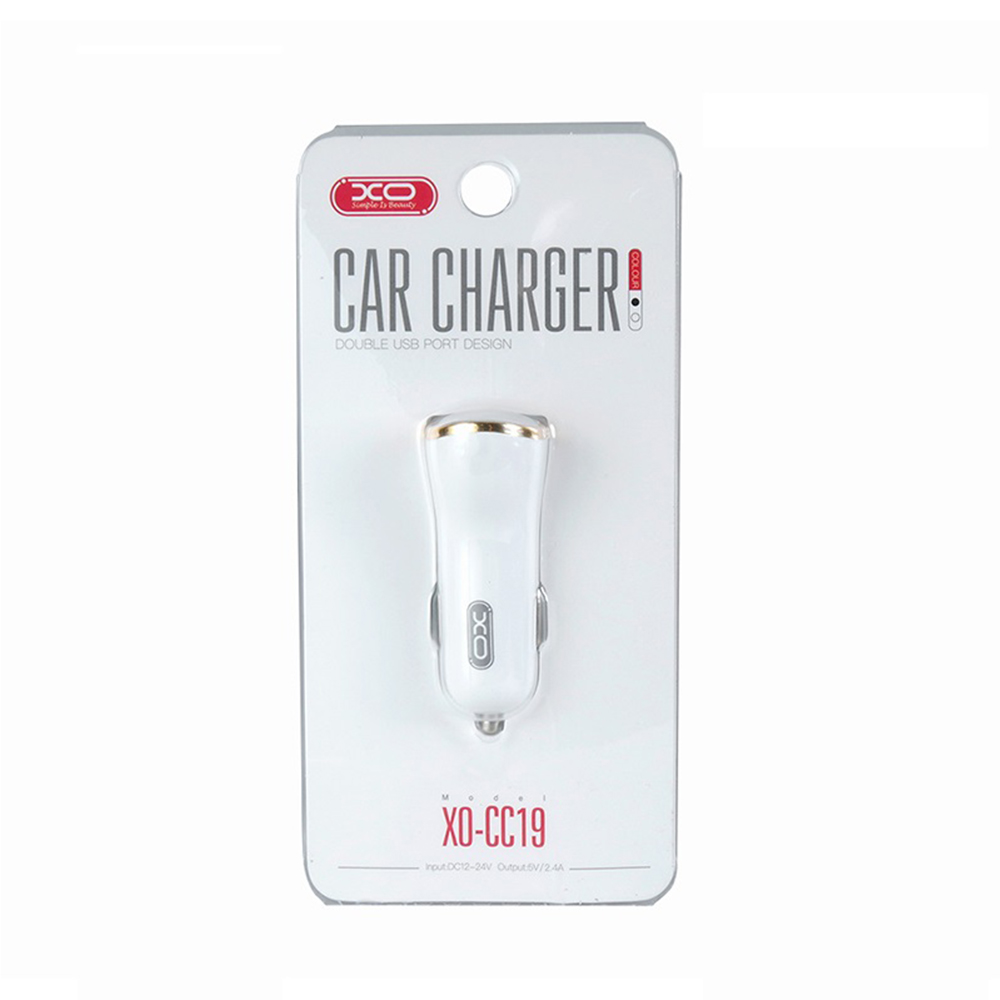 XO �adowarka samochodowa CC19 bia�a 2USB 2,4A / 6