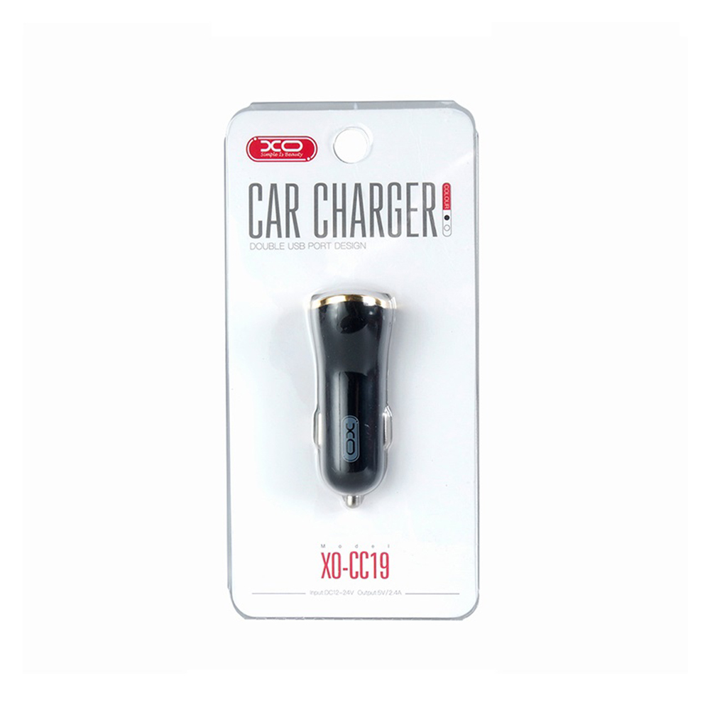 XO �adowarka samochodowa CC19 czarna 2USB 2,4A / 5