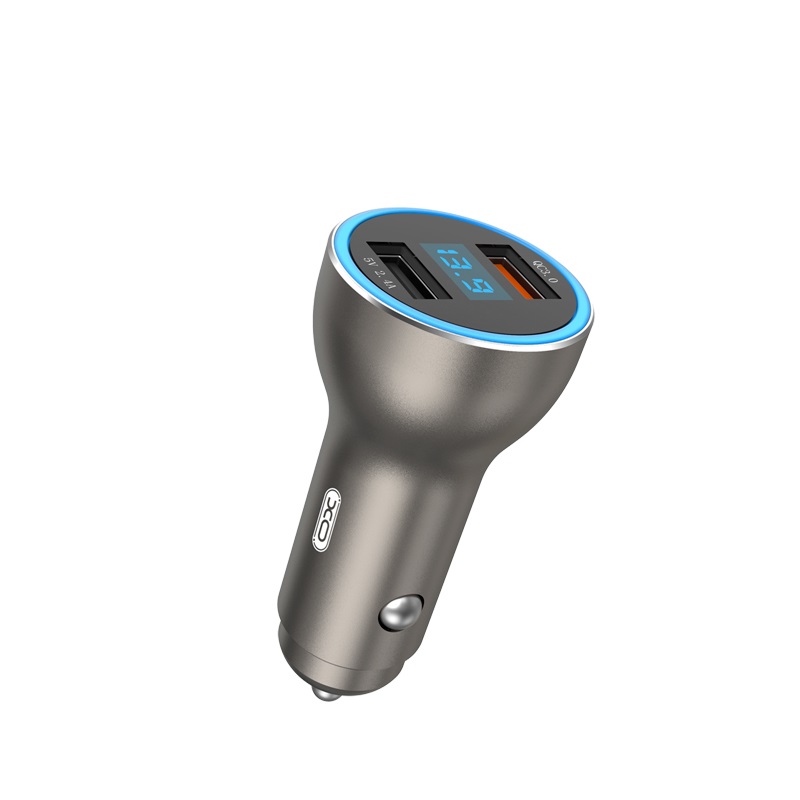 XO �adowarka samochodowa CC26 srebrna 2USB QC 3.0