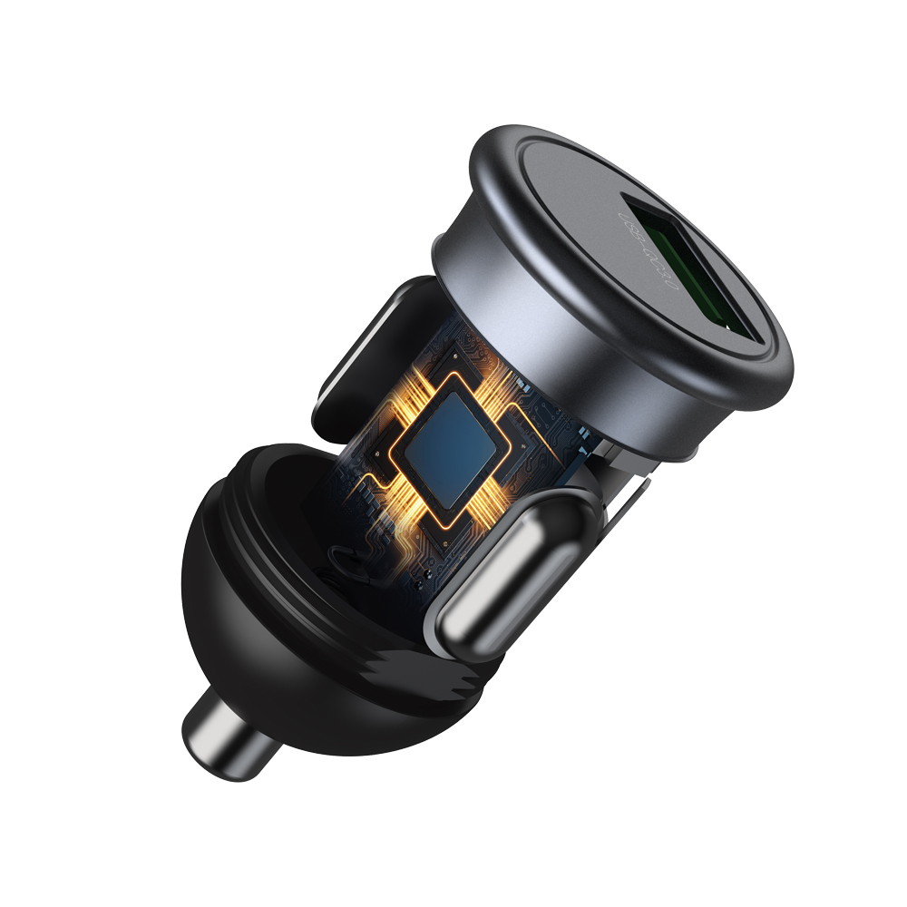 XO �adowarka samochodowa CC46 QC 3.0 18W 1x USB szara / 3